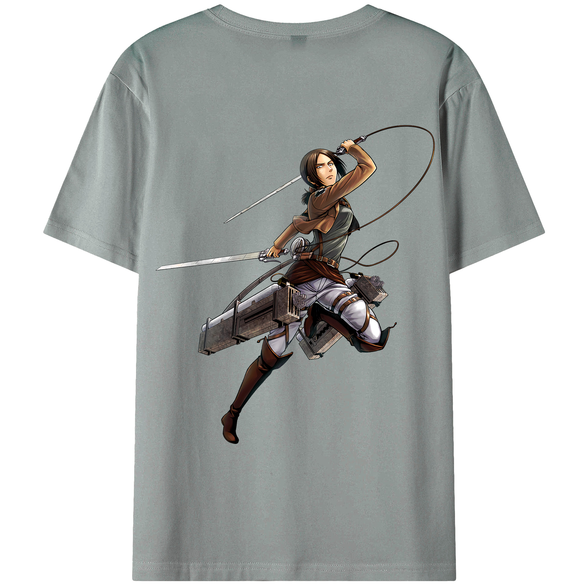 （画像用） 進撃の巨人 Attack on Titan 綿100％ メンズ半袖Tシャツ（バックプリント） 通気性
